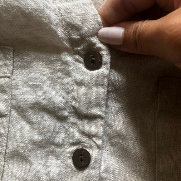 JM Collection | Beige Button-up Linen Top - Picture 6 of 11